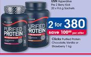 Clicks Purified Protein Chocolate Vanilla Or Strawberry-2x1kg Per Offer