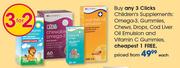 Clicks Children Supplements Omega 3,Gummies,Chews,Drops,Cod Liver Oil Emulsion & Vitamin C Gummies-E
