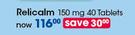 Relicalm 150mg-40 Tablets Per Pack
