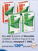 Nicorette Coated Gums 2mg Or 4mg-30 Pieces Per Pack