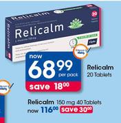 Relicalm 150mg-40 Tablets Per Pack