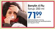 Benylin 4 Flu Syrup-200ml Each