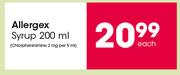 Allergex Syrup-200ml Each