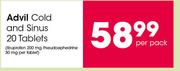 Advil Cold And Sinus Tablets-20's Per Pack
