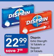 Disprin Extra Strength Tablets 16's Or Regular Tablets 24's-Each