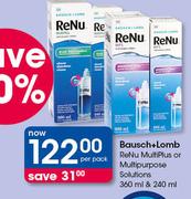 Bausch+Lomb ReNu Multiplus Or Multipurpose Solutions 360ml & 240ml-Per Pack