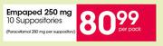 Empaped 250mg Suppositories-Per Pack