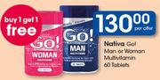 Nativa Go! Man Or Woman Multivitamin Tablets-60's