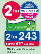 Clicks Herbal Tranquiliser Tablets-2X40's