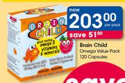 Brain Child Omega Value Pack Capsules-120's Per Pack
