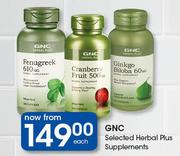 GNC Selected Herbal Plus Supplements-Each