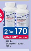 Clicks L-Glutamine Powder-2x125g Per Offer
