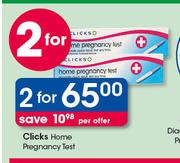 Clicks Home Pregnancy Test-2x Per Offer