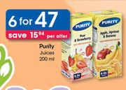 Purity Juices-6x200ml Per Offer