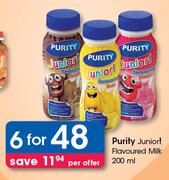 Purity Junior! Flavoured Milk-6x200ml Per Offer