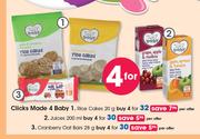 Clicks Made 4 Baby Rice Cakes-4x20g Per Offer