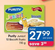 Purity Junior! 10 Biscotti Rusks-110g Per Pack
