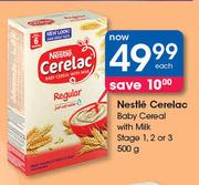 Nestle Ceralac Baby Cereal With Milk Stage 1, 2 Or 3-500g Each
