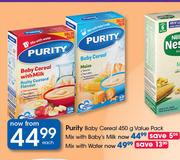 Purity Baby Cereal Value Pack Mix With Water-450g Each