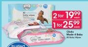 Clicks Made 4 Baby Baby Wipes-80's Each