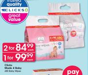 Clicks Made 4 Baby Baby Wipes-480's Each