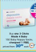 Clicks Made 4 Baby Baby Nappy Sacks-150's Each