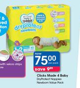 Clicks Made 4 Baby Dryprotect Nappies Newborn Value Pack-Per Pack