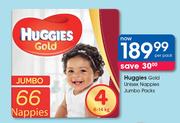 Huggies Gold Unisex Nappies Jumbo Packs-Each