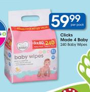Clicks Made 4 Baby Baby Wipes-240's Per Pack