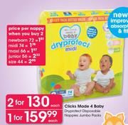 Clicks Made 4 Baby Dryprotect Disposable Nappies Jumbo Packs-Each