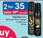 Impulse Boity Perfumed Body Sprays For Women-2x90ml Per Offer