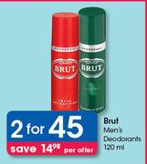 Brut Men's Deodorants-2x120ml Per Offer