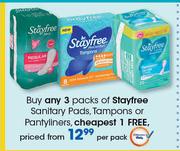 Stayfree Sanitary Pads, Tampons Or Pantyliners-Per Pack
