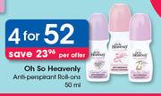 Oh So Heavenly Anti Perspirant Roll-Ons-4x50ml Per Offer