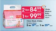 Clicks Made 4 Baby Baby Wipes-80's Each