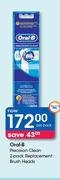 Oral-B Precision Clean 2 Pack Replacement Brush Heads-Per Pack