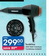 Toni & Guy 1800 Watt Hairdryer-Each