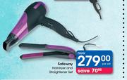 Safeway Hirdryer And Straightener Set-Per Set
