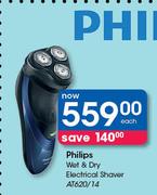 Philips Wet & Dry Electrical Shaver AT620/14-Each