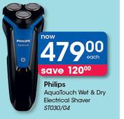 Philips AquaTouch Wet & Dry Electrical Sahver ST030/04-Each