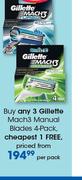 Gillette Mach3 Manual Blades 4 Pack-Per Pack