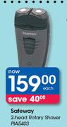 Safeway 2-Head Rotary Shaver PIA5403-Each