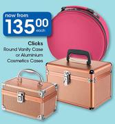 Clicks Round Vanity Case Or Aluminium Cosmetics Cases-Each