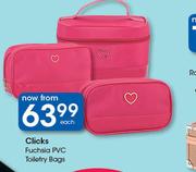 Clicks Fuchsia PVC Toiletry Bags-Each