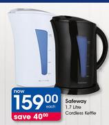 Safeway 1.7Litre Cordless Kettle-Each