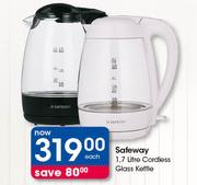 Safeway 1.7Litre Cordless Glass Kettle-Each