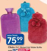 Clicks PVC Ribbed Hot Water Bottle-Each