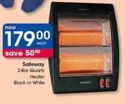Safeway 2-Bar Quartz Heater (Black Or White)-Each