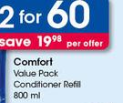 Comfort Value Pack Conditioner Refill-2x80ml Per Offer