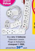 Safeway Extension Leads, Plugs Or Adaptors-Each